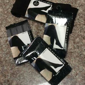 NWT lot of 4 APOSTROPHE black gray TIGHTS size M/L